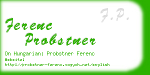 ferenc probstner business card